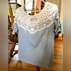 Beautiful lace accented shirt